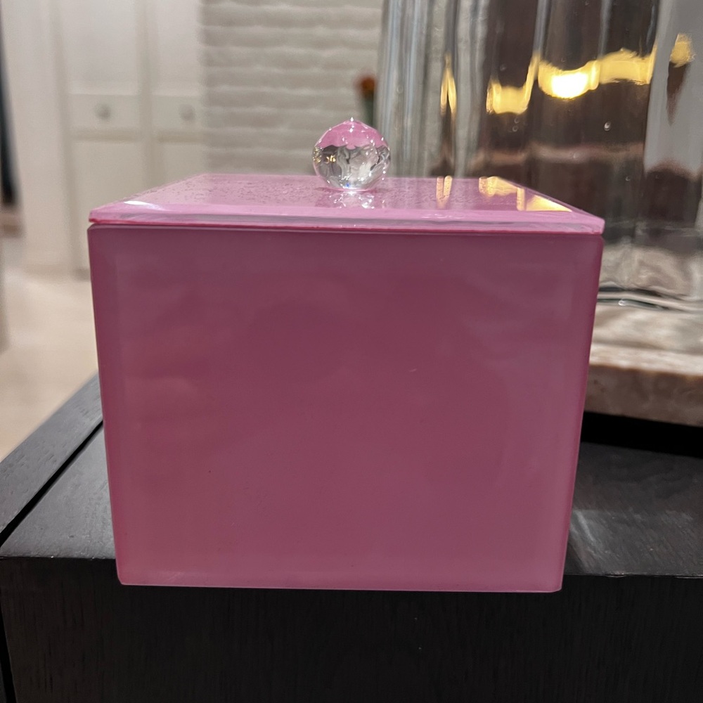 American Atelier Pink Storage Box with Crystal Knob